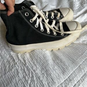 Black and White High-Top Sneakers